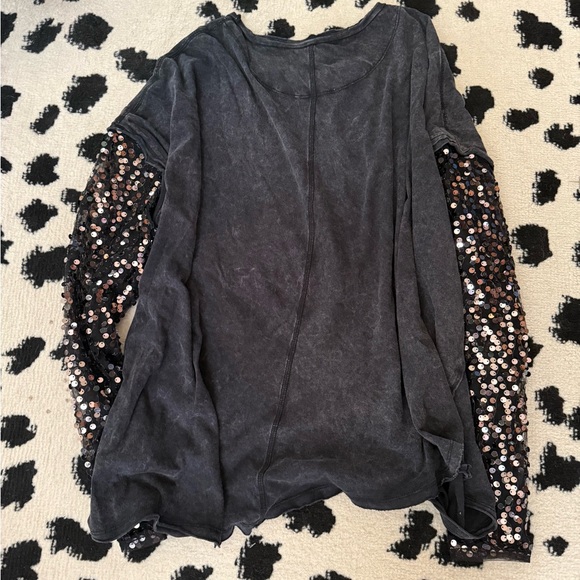 Free People Celine Sequin Sleeve Top - Picture 4 of 4
